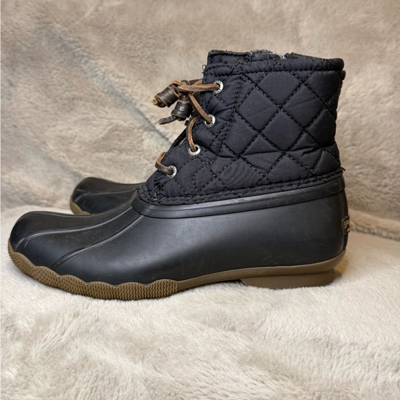 Sperry Black Boots with Tan Laces - Picture 3 of 8